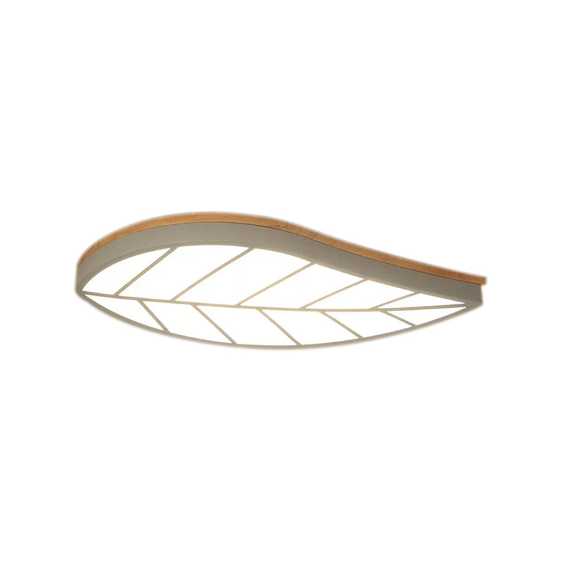 Modern Flush Mount Leaf Ceiling Lamp For Childs Bedroom With Undertint Finish