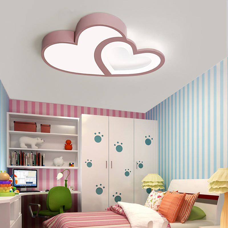 Plafonnier Loving Heart : Égayez votre jardin d'enfants avec la lampe LED en acrylique Macaron Loft