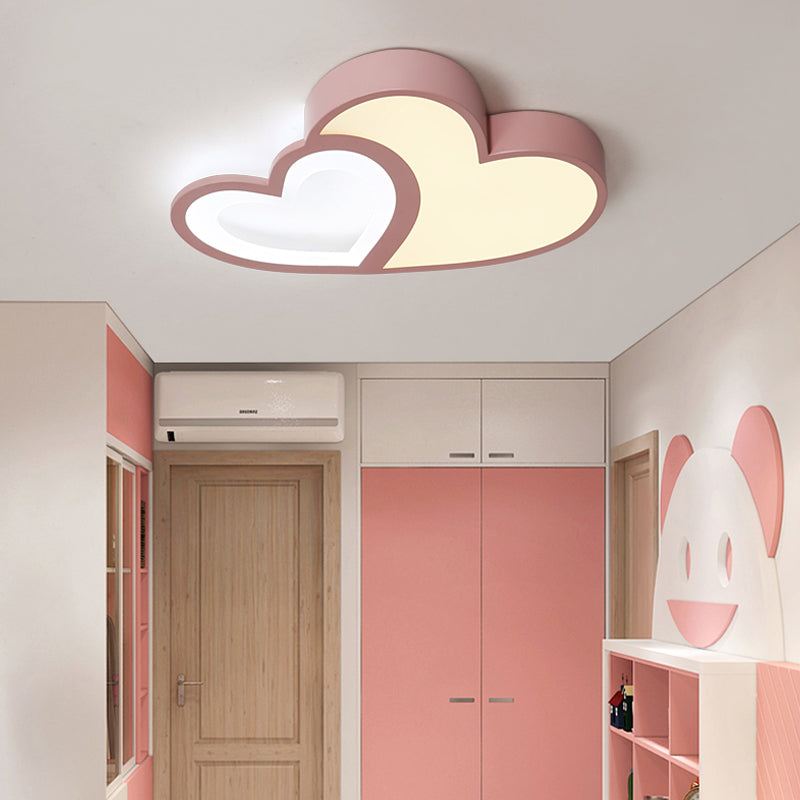 Plafonnier Loving Heart : Égayez votre jardin d'enfants avec la lampe LED en acrylique Macaron Loft