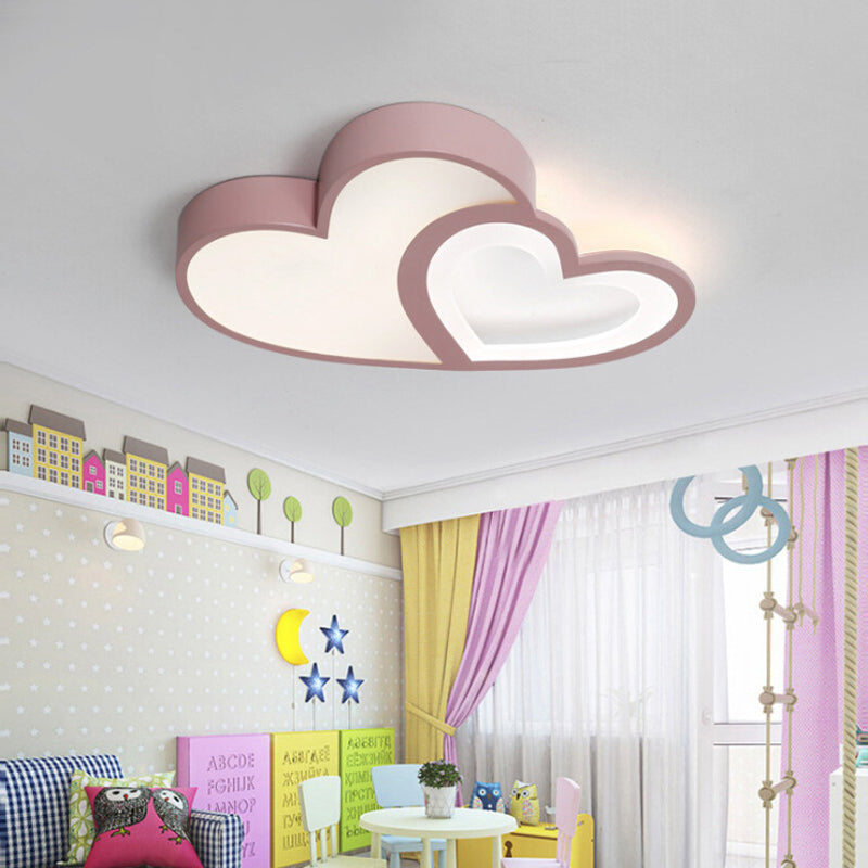 Plafonnier Loving Heart : Égayez votre jardin d'enfants avec la lampe LED en acrylique Macaron Loft