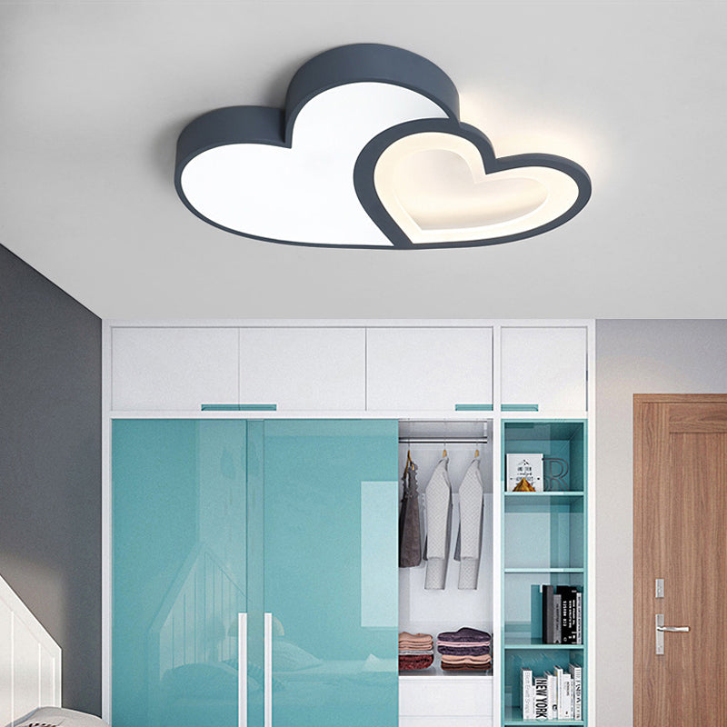 Plafonnier Loving Heart : Égayez votre jardin d'enfants avec la lampe LED en acrylique Macaron Loft