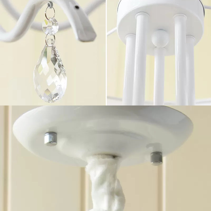 Modern White Drum Chandelier: Stylish Hanging Lamp For Childs Bedroom