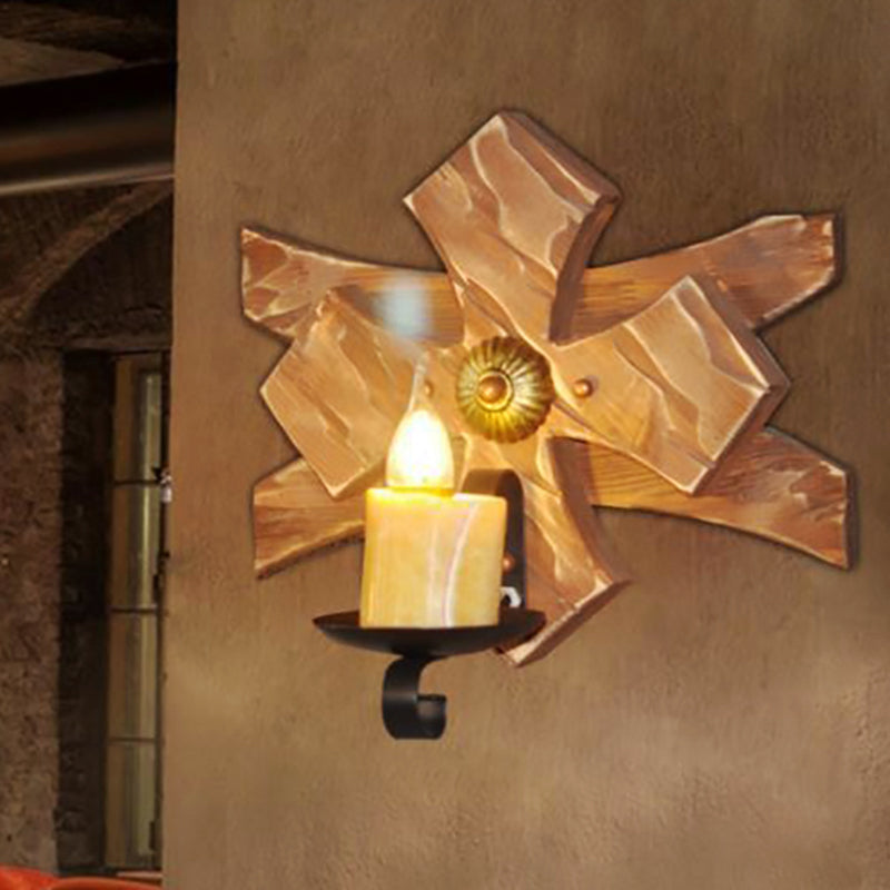 Clear Glass/Marble Lantern Sconce Light: Industrial Wall Lighting For Living Room Bronze Finish