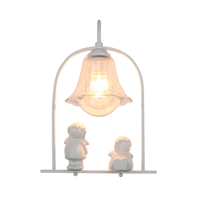 Modern Stylish White Metal Wall Lamp With 1 Light For Little Kids Kitchen Décor