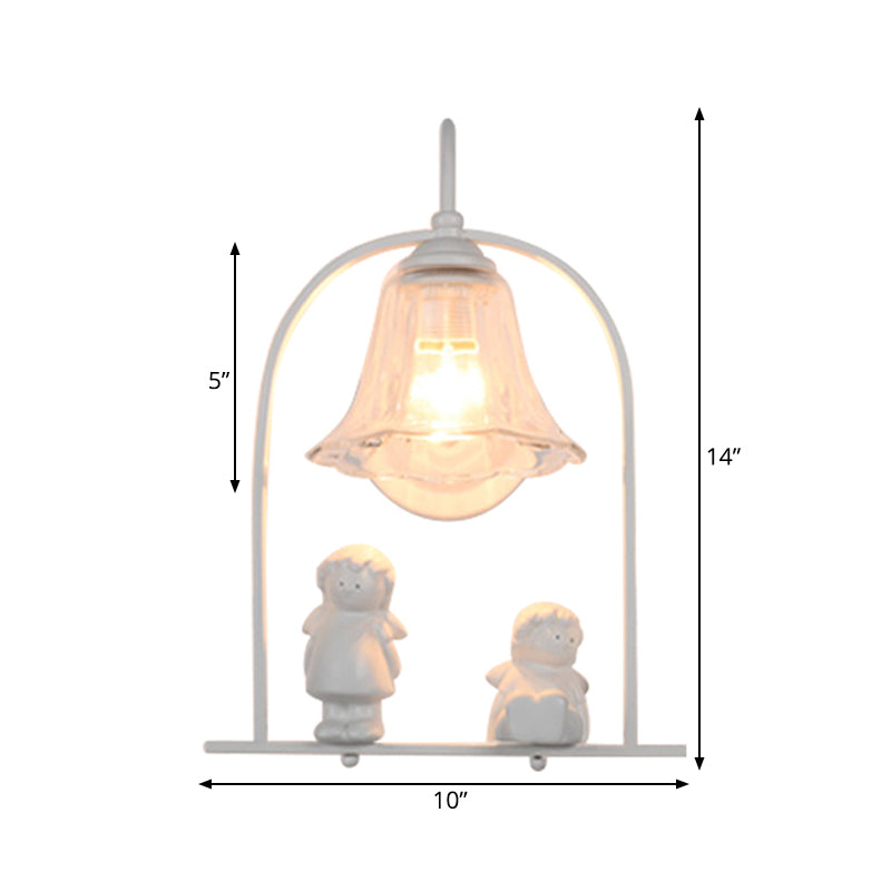 Modern Stylish White Metal Wall Lamp With 1 Light For Little Kids Kitchen Décor