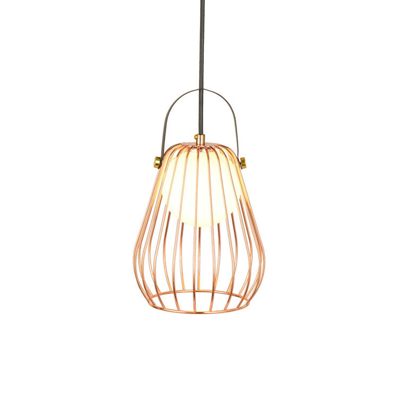 Iron Industrial Pear-Shaped Ceiling Pendant Light - Single Hanging Lamp For Bedroom