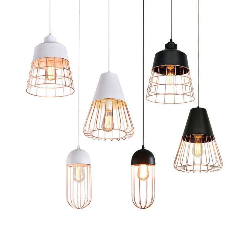 Nordic Style Geometric Metal Pendant Light for Restaurants