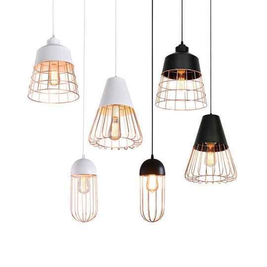 Nordic Style Geometric Metal Pendant Light for Restaurants