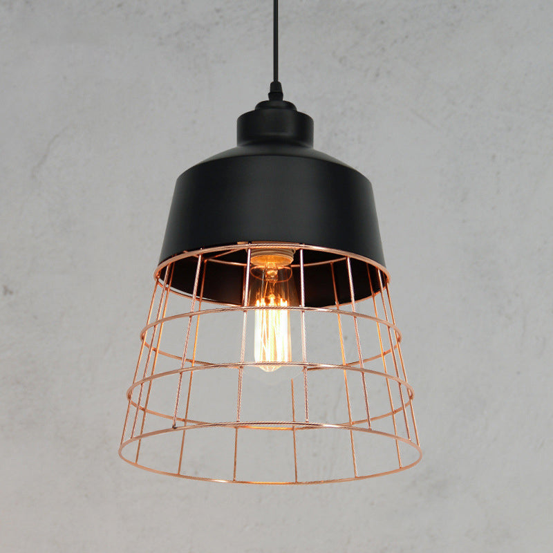 Modern Geometric Metal Pendant Light Fixture In Nordic Style For Restaurants Black-Gold / A