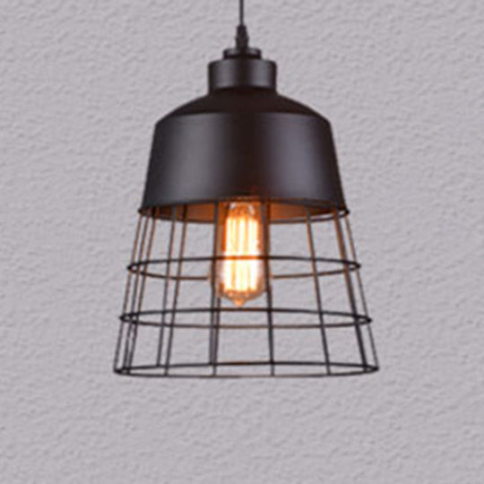 Modern Geometric Metal Pendant Light Fixture In Nordic Style For Restaurants Black / A