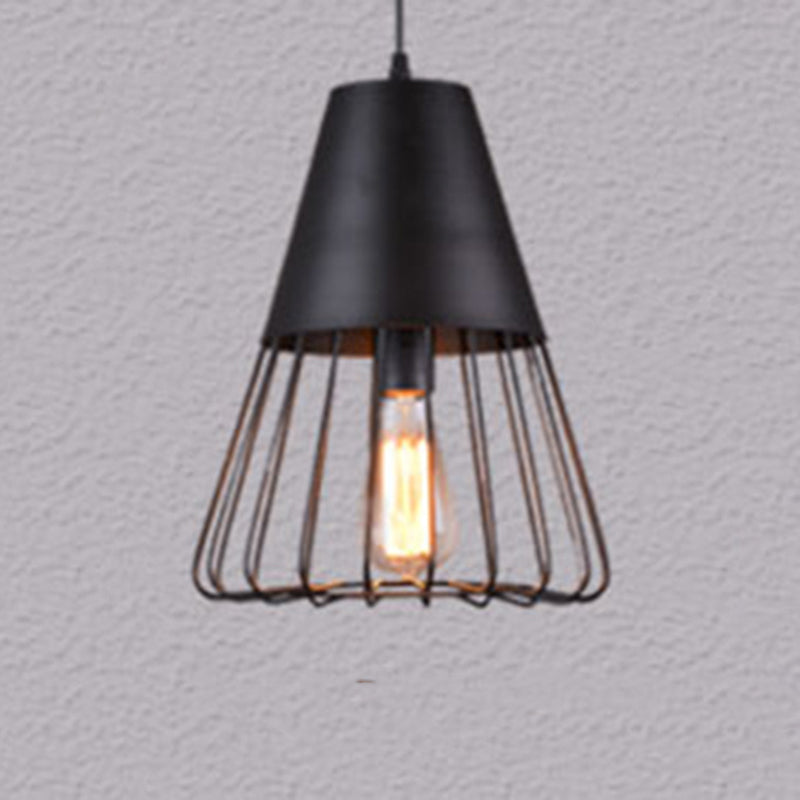 Modern Geometric Metal Pendant Light Fixture In Nordic Style For Restaurants Black / B