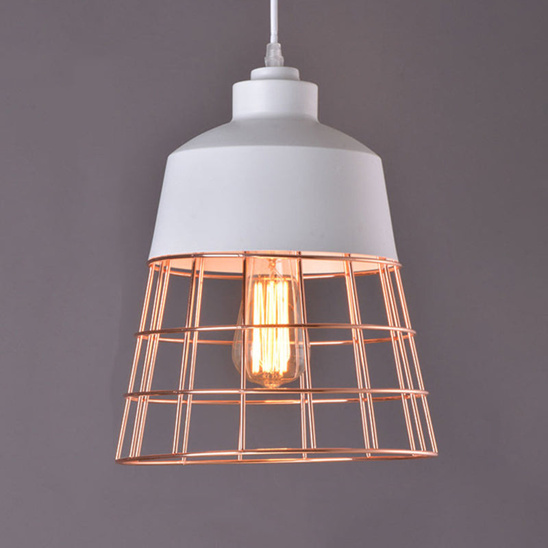 Modern Geometric Metal Pendant Light Fixture In Nordic Style For Restaurants White-Gold / A