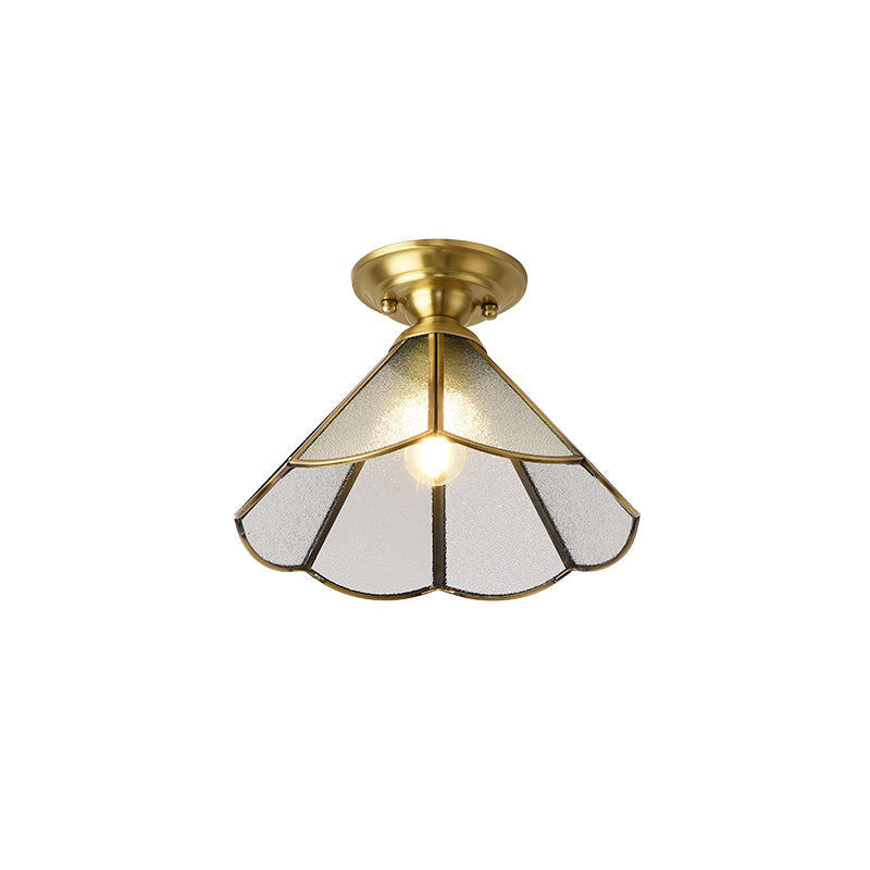 Brass Scallop Semi Flush Mount Ceiling Light