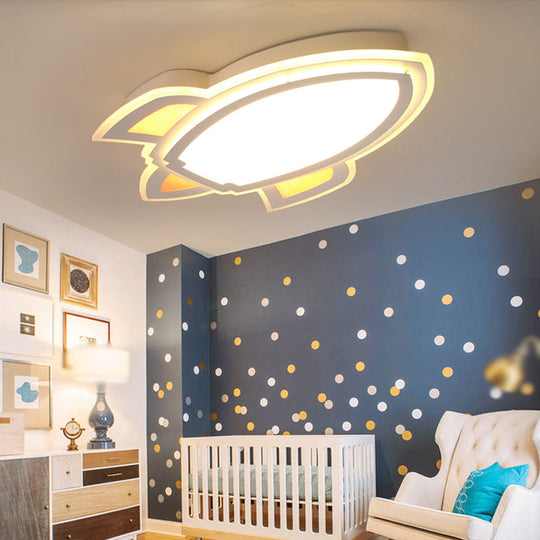 Rocket LED White Ceiling Light for Kids' Room