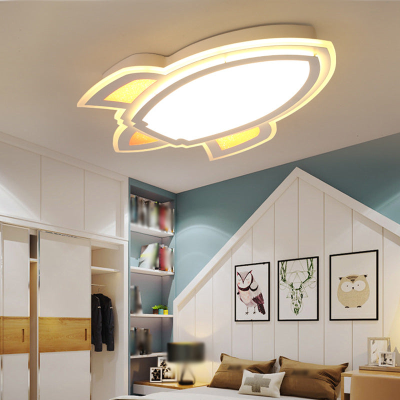 Rocket LED White Ceiling Light for Kids' Room