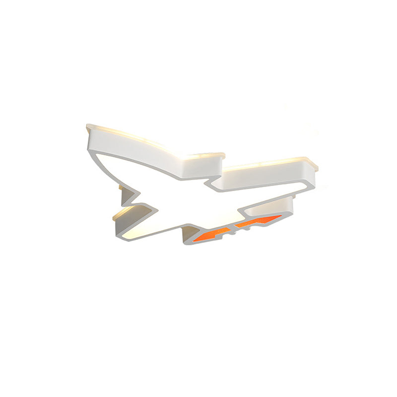 White Acrylic Led Flush Mount Light: Plane Shape Simplicity Nursery Ceiling Lighting