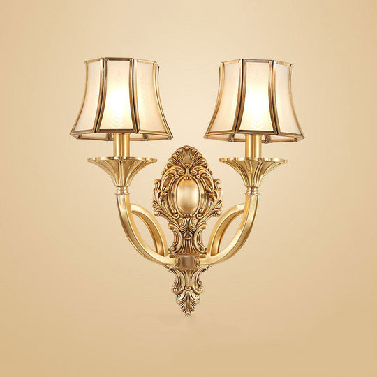 Gold Taper Shaped Glass Chandelier Pendant: Classic Living Room Lighting 2 /