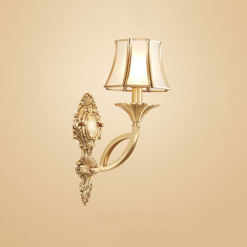 Gold Taper Shaped Glass Chandelier Pendant: Classic Living Room Lighting 1 /