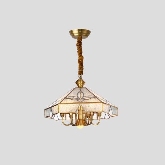 Frosted Glass Chandelier Pendant Light For Dining Room - Nickel Geometric Shape Classic Design