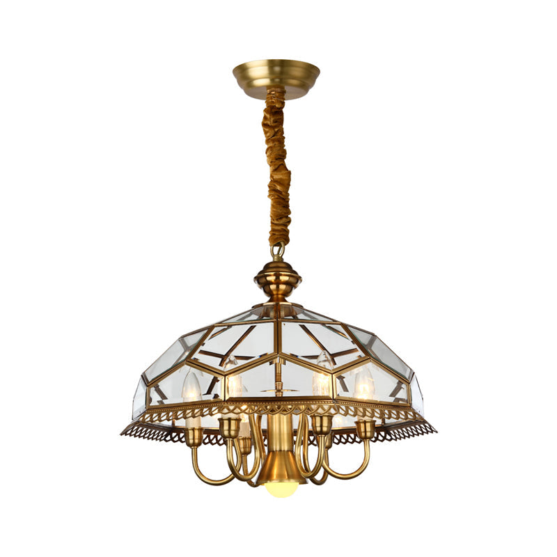 Frosted Glass Chandelier Pendant Light For Dining Room - Nickel Geometric Shape Classic Design