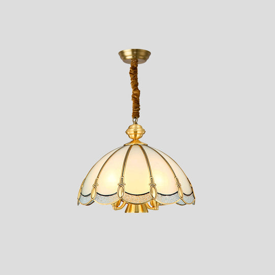 Frosted Glass Chandelier Pendant Light For Dining Room - Nickel Geometric Shape Classic Design