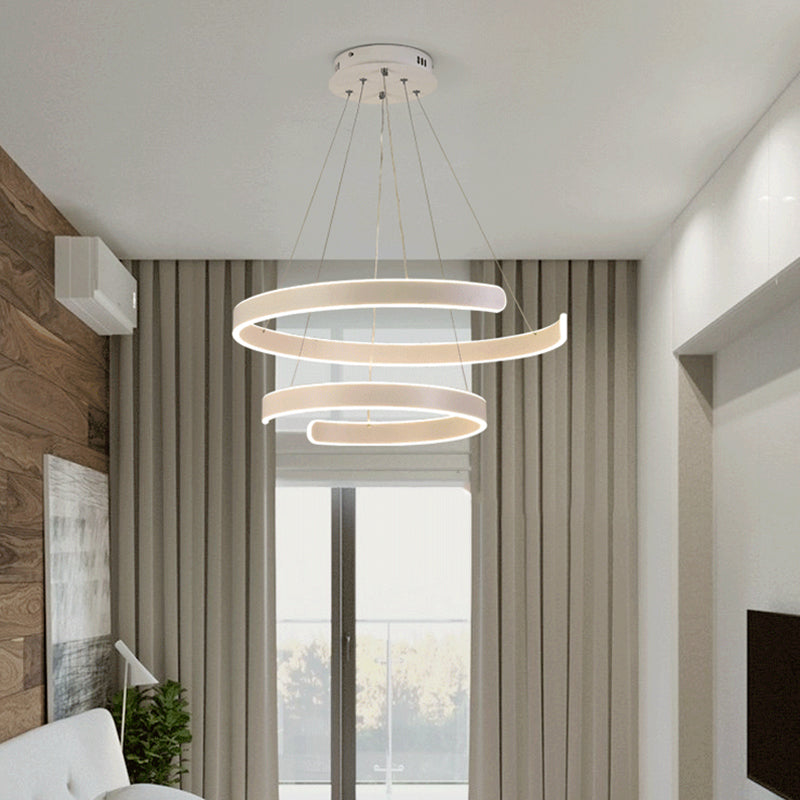 Contemporary Aluminum LED Pendant Light – Geometric Shaped Chandelier for Restaurants