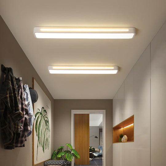 Modern Flush Mount Led Ceiling Light With Acrylic Diffuser - White/Warm 19/23/31 Wide White / 19