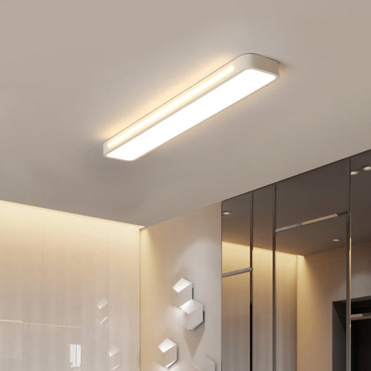 Modern Flush Mount Led Ceiling Light With Acrylic Diffuser - White/Warm 19/23/31 Wide