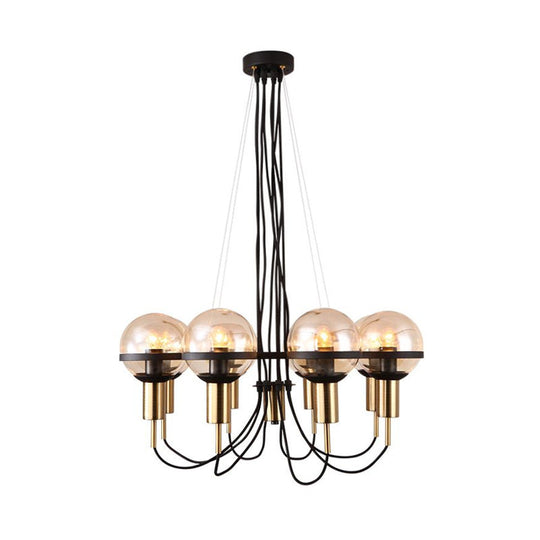 Modern Global Glass Shade Chandelier - 6/8 Lights Brass Living Room Ceiling Light