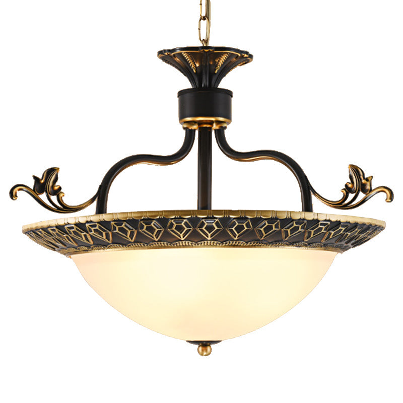 Traditional Metal Ceiling Lamp: 3-Bulb Pendant Chandelier In Gray And Black