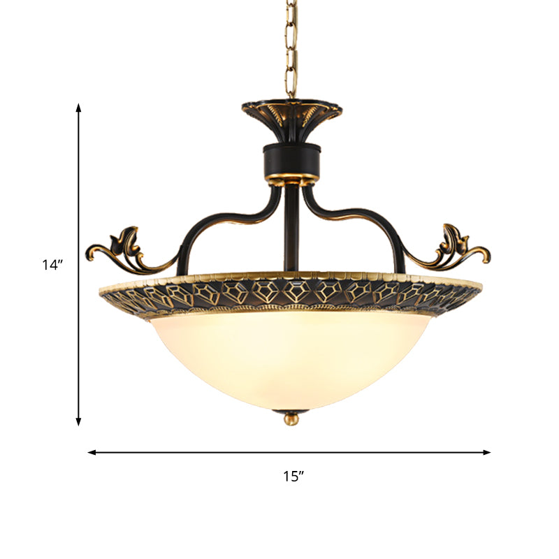 Traditional Metal Ceiling Lamp: 3-Bulb Pendant Chandelier In Gray And Black