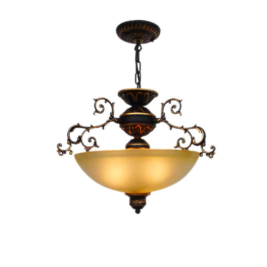 Led Glass Bowl Hanging Chandelier With Traditional Design For Living Room