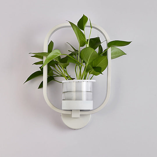 Minimalist Geometric Ring Led Wall Sconce Light - Aluminium Planter & Living Room Décor