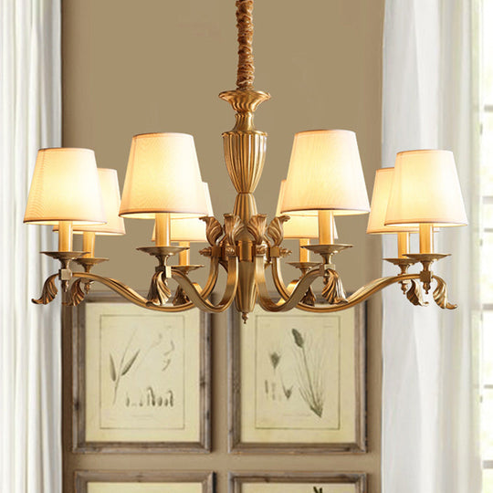 Contemporary Brass Candelabra Chandelier Pendant Light With Empire Shade Perfect For Living Room 8 /