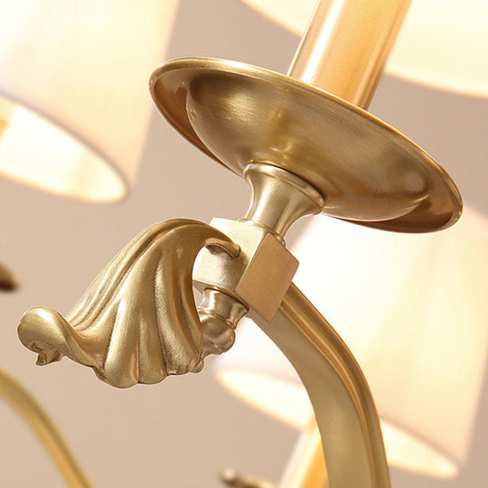 Contemporary Brass Candelabra Chandelier Pendant Light With Empire Shade Perfect For Living Room