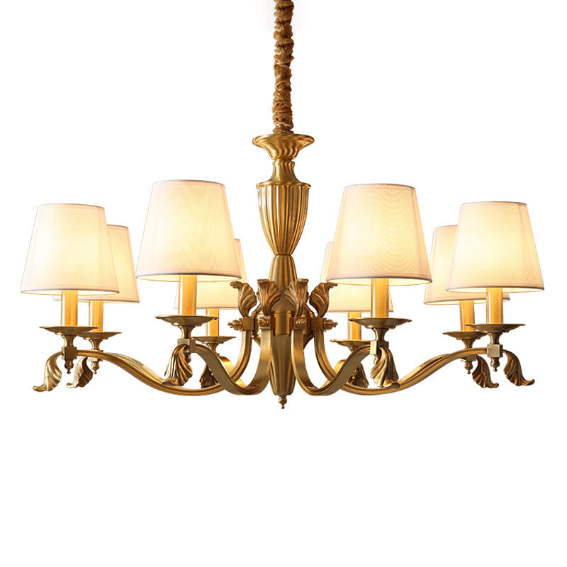 Contemporary Brass Candelabra Chandelier Pendant Light With Empire Shade Perfect For Living Room