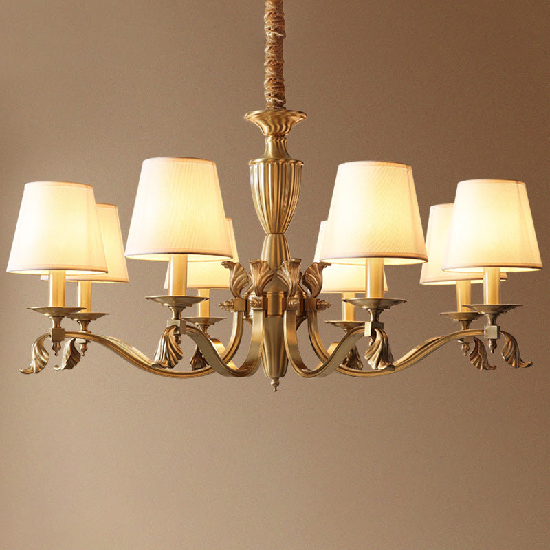 Contemporary Brass Candelabra Chandelier Pendant Light With Empire Shade Perfect For Living Room