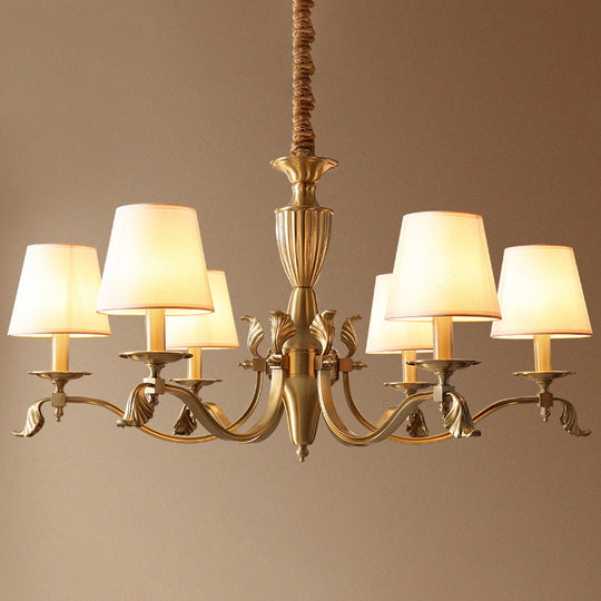 Contemporary Brass Candelabra Chandelier Pendant Light With Empire Shade Perfect For Living Room 6 /