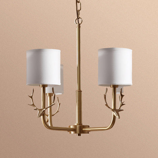 Contemporary Suspension Light With Antler Decor - Stylish Chandelier For Living Room