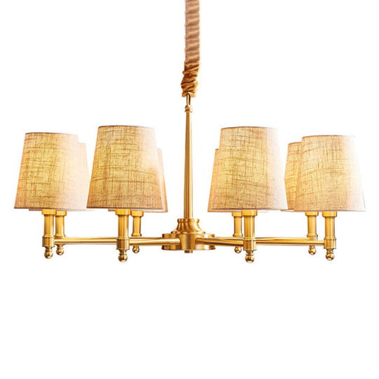 Gold Living Room Pendant Light With Empire Shade Chandelier And Simplicity Fabric Fixture