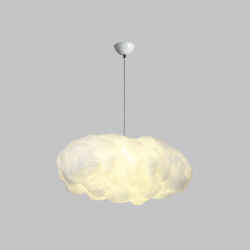 White Artistic Pendant Light With 5 Bulbs - Cloud Restaurant Chandelier Plastic