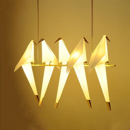 Modern White Chandelier Led Ceiling Light Fixture - Bird Shaped Design Ideal For Restaurants

This