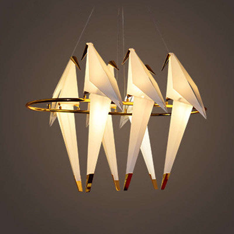 Modern White Chandelier Led Ceiling Light Fixture - Bird Shaped Design Ideal For Restaurants

This