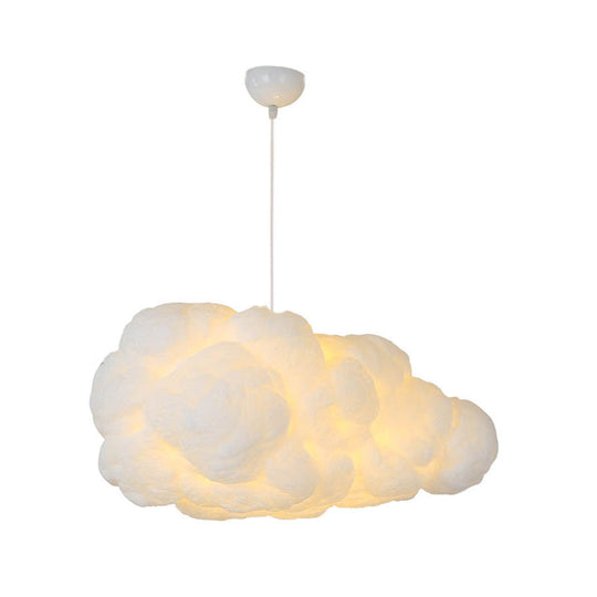 Modern Cloud Plastic Chandelier Pendant Light - 2 Heads White Ideal For Bedroom