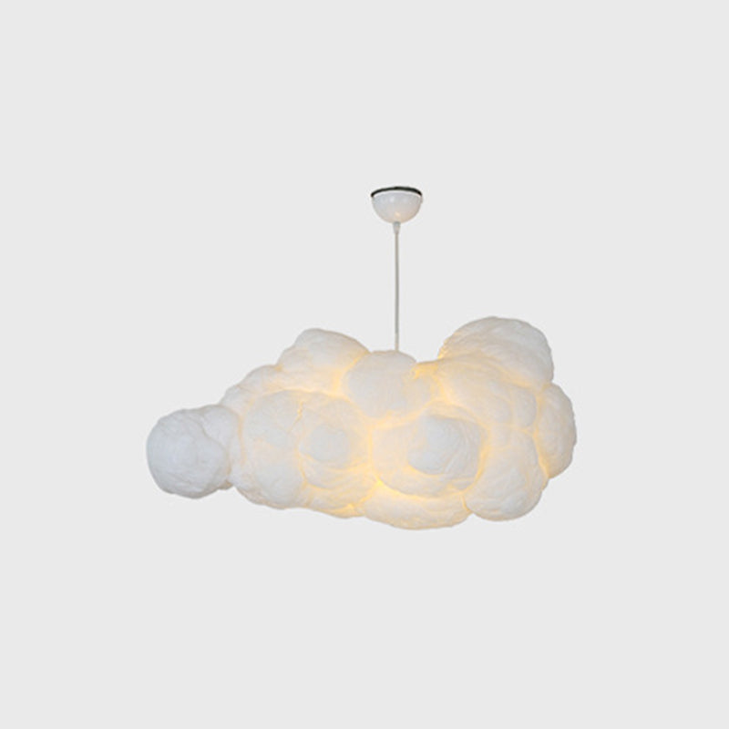 Modern Cloud Plastic Chandelier Pendant Light - 2 Heads White Ideal For Bedroom