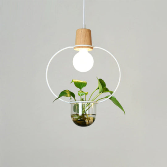 Contemporary Clear Glass Hanging Lamp - Study Room Pendant Light White / A