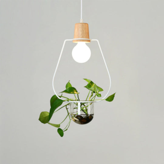 Contemporary Clear Glass Hanging Lamp - Study Room Pendant Light White / B