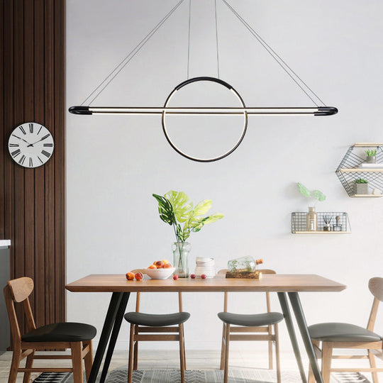 Modern Geometric Island Pendant Light Fixture With Led Metal Ceiling Dining Room Artistic Lighting