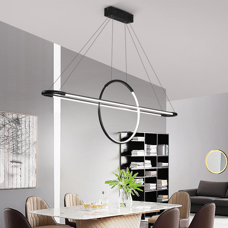 Modern Geometric Island Pendant Light Fixture With Led Metal Ceiling Dining Room Artistic Lighting