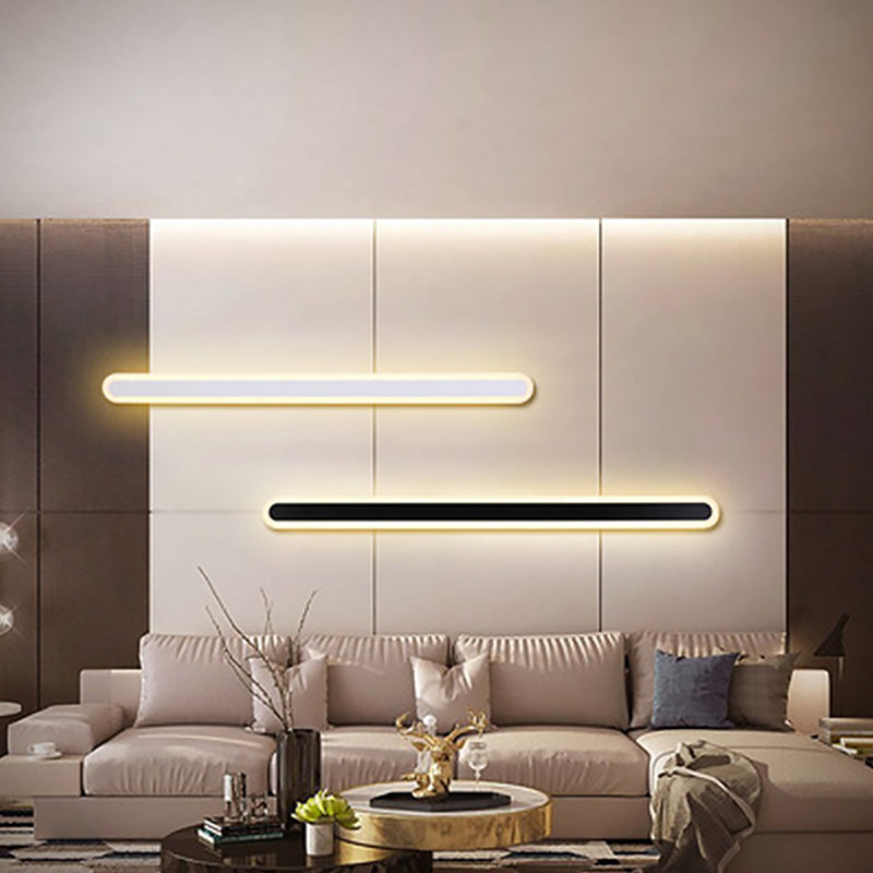 Modern Strip Led Wall Mounted Bedroom Light - Sleek Metal Simplicity Sconce Lighting